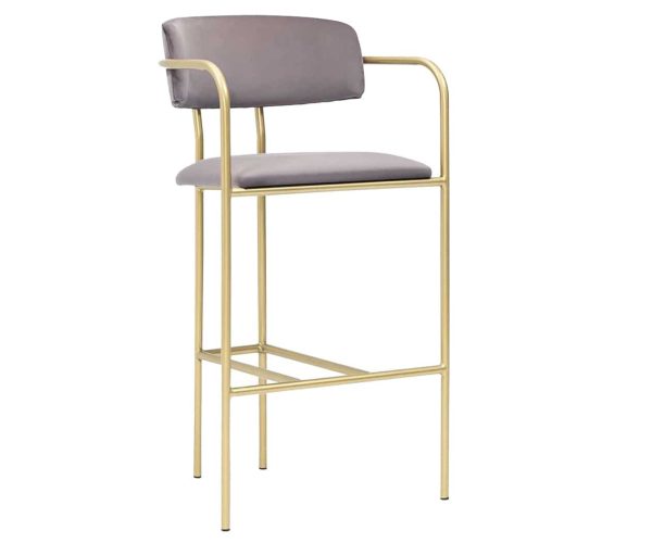 Tabouret de bar Scarletti en métal avec accoudoir