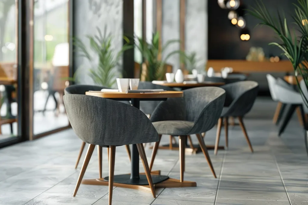 Restaurant chairs and tables