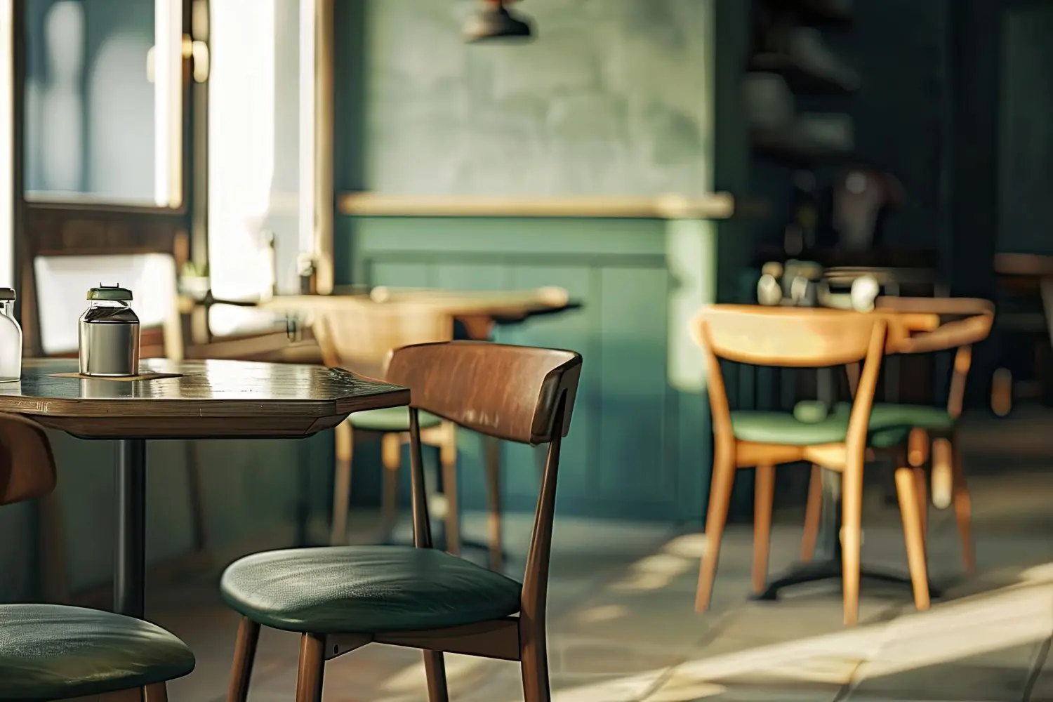 Cafe dining room where position changes restaurant chair lifespan more than the frame does
